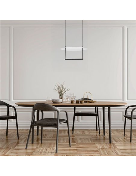 Lámpara de techo LED SUN II negra 23W 3000K 2640Lm regulable 3 Step DIM, pequeña Ø42cm