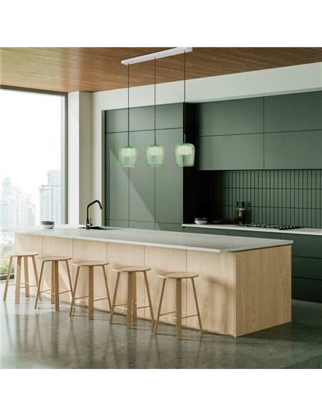 Luminária pendente cilíndrica verde DUBAI Ø16cm para sistema MODULAR LIGHTS 220V, 1 lâmpada GX53 (não incluída)