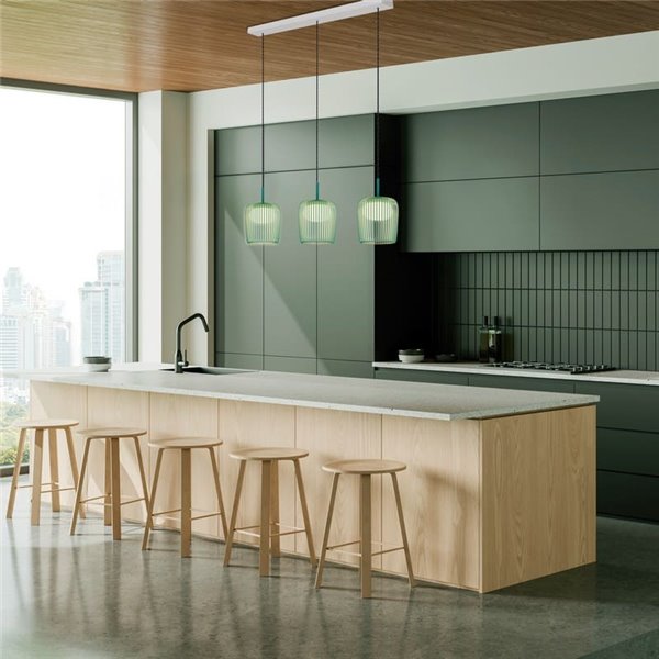 Colgante de techo cilíndrica DUBAI verde Ø16cm para sistema MODULAR LIGHTS 220V, 1 luz GX53 (no incl.)