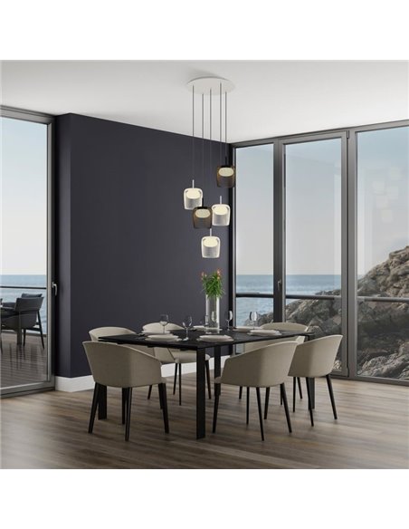 Luminária pendente cilíndrica dourada DUBAI de Ø16cm para sistema MODULAR LIGHTS 220V, 1 lâmpada GX53 (não incluída)