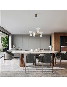 Luminária de teto decorativa horizontal de LED com 4 lâmpadas, modelo New York, 3000K, 24W, 3700 lúmens. 2