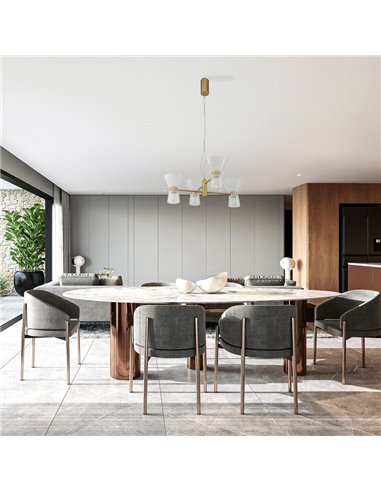 Plafonnier LED horizontal décoratif à 4 lampes NEW YORK, 3000K 24W 3700Lm