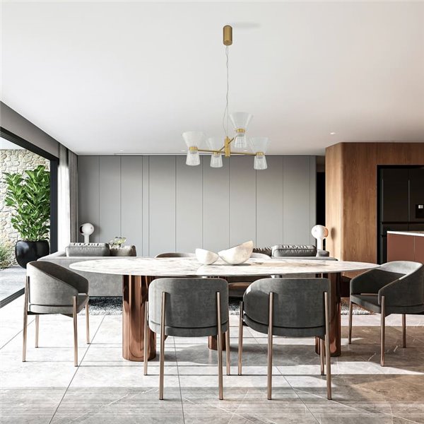 Plafonnier LED horizontal décoratif à 4 lampes NEW YORK, 3000K 24W 3700Lm