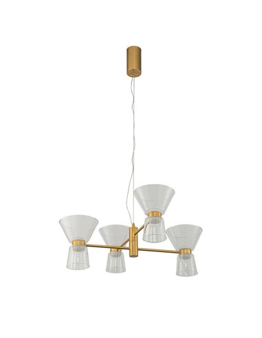 Luminária de teto decorativa horizontal de LED com 4 lâmpadas, modelo New York, 3000K, 24W, 3700 lúmens.