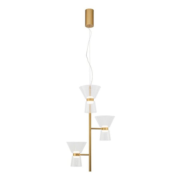 Luminária de teto decorativa vertical em LED com 3 lâmpadas, modelo NEW YORK, 3000K, 18W, 1400 lúmens.