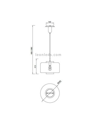 Lámpara de Techo moderna Cromo | Lámpara colgante Jarras 6190 | Lámpara de techo barata | LeonLeds