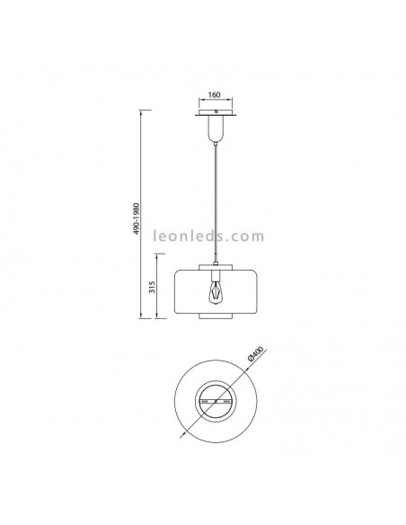 Plafonnier Moderne Chrome | Lampe à suspension Jarras 6190 | Plafonnier pas cher | leonleds