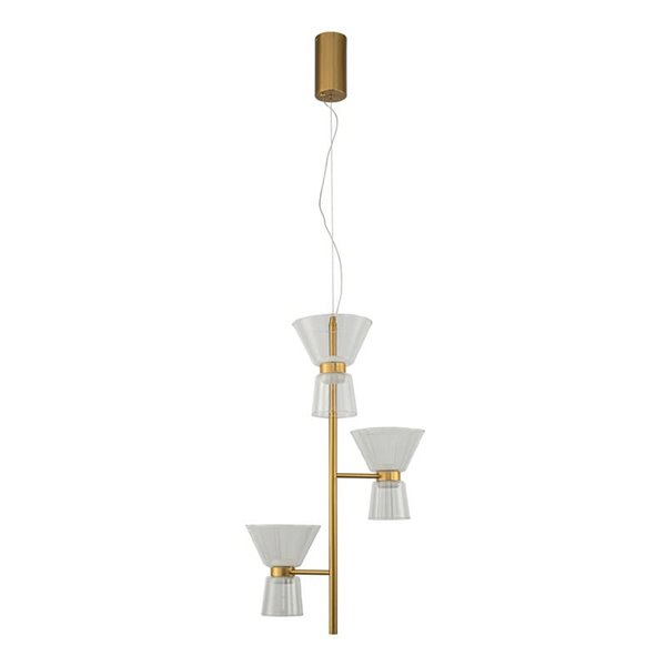 Luminária de teto decorativa vertical em LED com 3 lâmpadas, modelo NEW YORK, 3000K, 18W, 1400 lúmens.