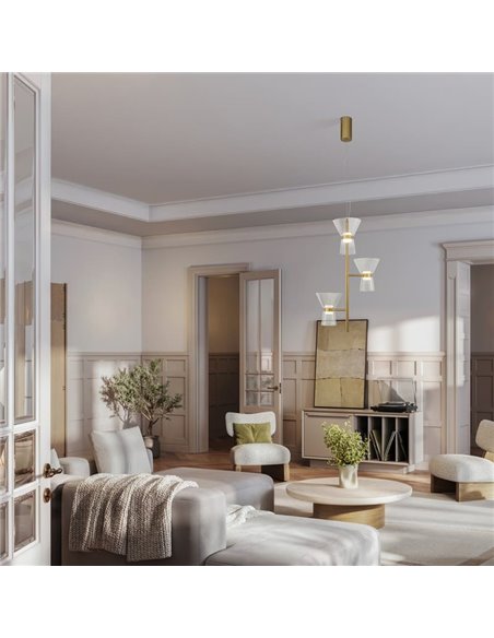 Plafonnier LED vertical décoratif à 3 lampes NEW YORK, 3000K 18W 1400LM