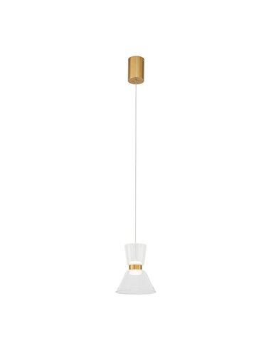 Lámpara colgante LED NEW YORK, 3000K 6W 960Lm, oro con tulipas transparentes
