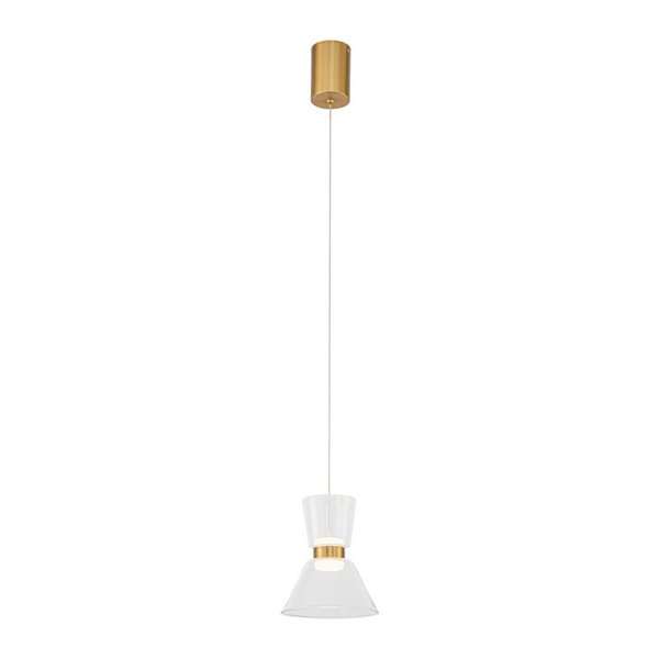 Lámpara colgante LED NEW YORK, 3000K 6W 960Lm, oro con tulipas transparentes