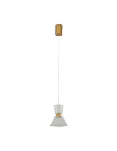 Lámpara colgante LED NEW YORK, 3000K 6W 960Lm, oro con tulipas transparentes