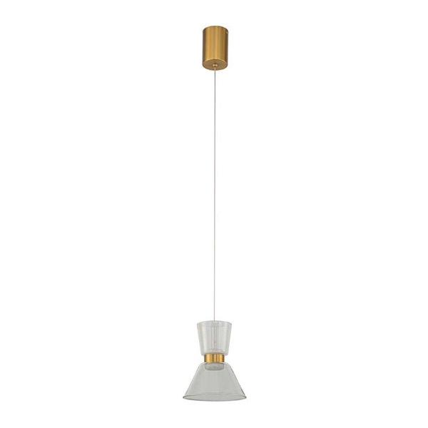Lámpara colgante LED NEW YORK, 3000K 6W 960Lm, oro con tulipas transparentes