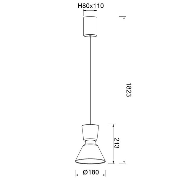 Suspension LED NEW YORK, 3000K 6W 960Lm, dorée avec abat-jour transparent