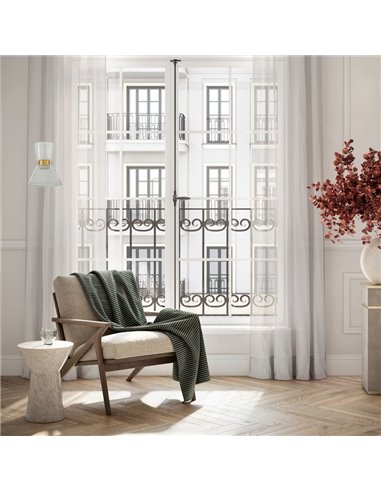 Suspension LED NEW YORK, 3000K 6W 960Lm, dorée avec abat-jour transparent