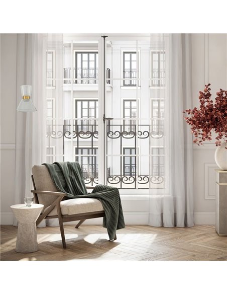 Suspension LED NEW YORK, 3000K 6W 960Lm, dorée avec abat-jour transparent