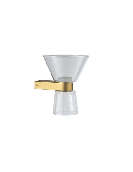 Aplique LED de pared NEW YORK doble, oro con tulipas transparentes 6W 960Lm, 3000K