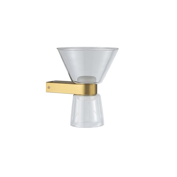 Aplique LED de pared NEW YORK doble, oro con tulipas transparentes 6W 960Lm, 3000K