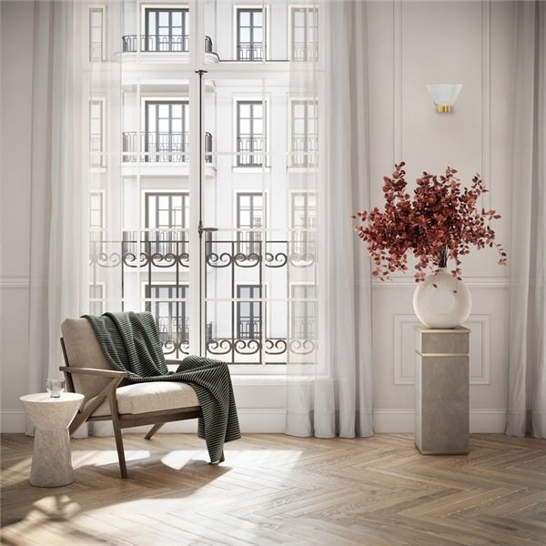 Applique murale LED NEW YORK, SIMPLE, dorée avec abat-jour transparent, 5 W, 740 lm, 3000 K