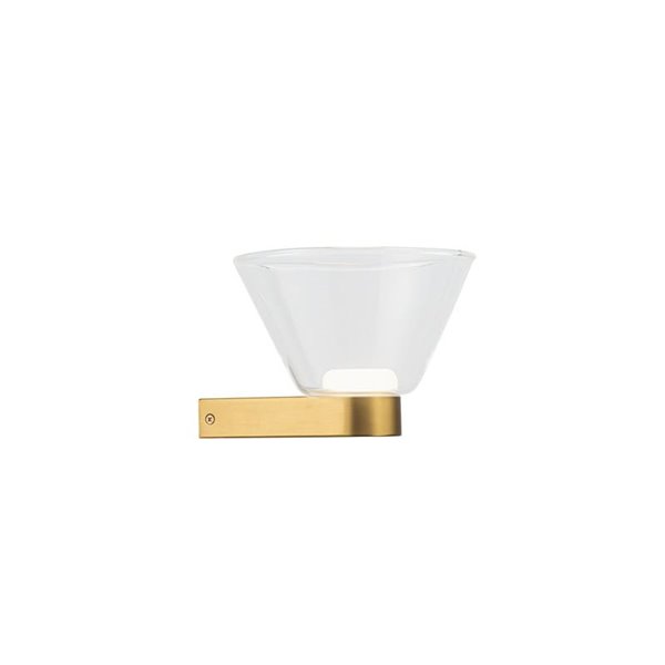 Aplique LED de pared NEW YORK, SIMPLE, oro con tulipa transparente 5W 740Lm, 3000K 