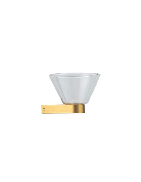 Aplique LED de pared NEW YORK, SIMPLE, oro con tulipa transparente 5W 740Lm, 3000K 
