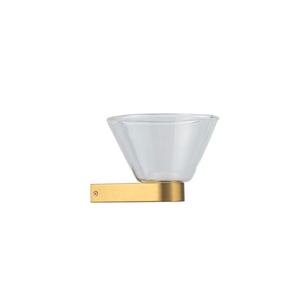 Applique murale LED NEW YORK, SIMPLE, dorée avec abat-jour transparent, 5 W, 740 lm, 3000 K