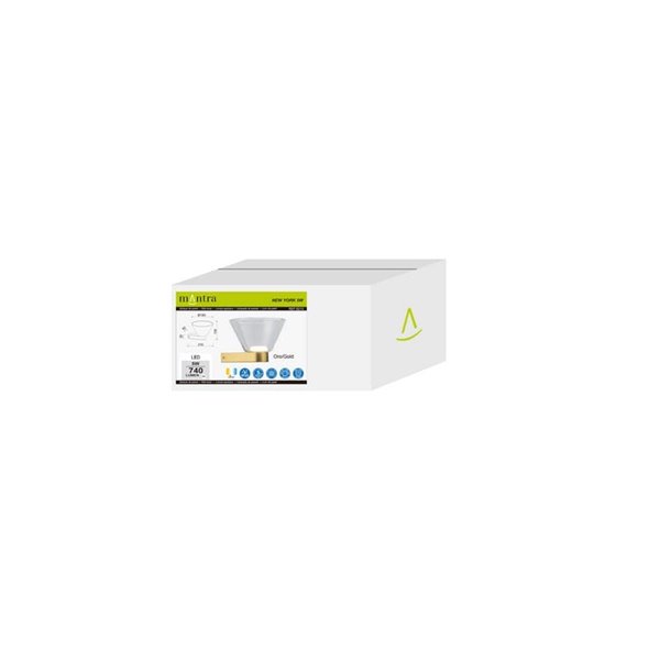 Aplique LED de pared NEW YORK, SIMPLE, oro con tulipa transparente 5W 740Lm, 3000K 