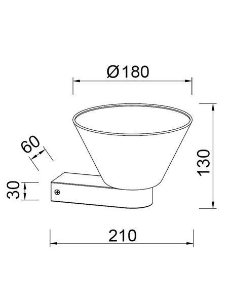 Luminária de parede LED NEW YORK, modelo SIMPLE, dourada com cúpula transparente, 5W, 740 lúmens, 3000K