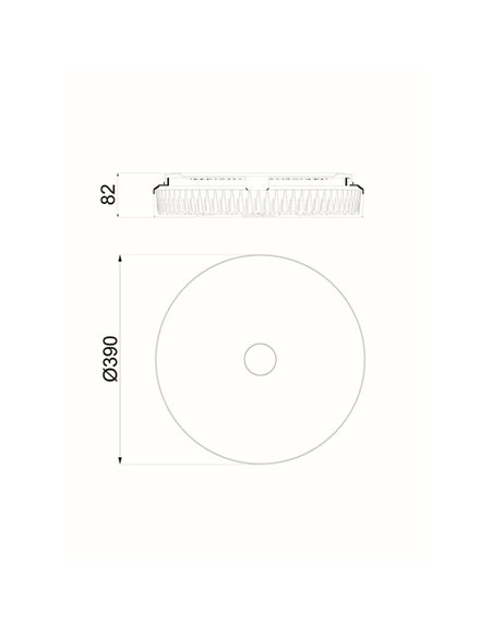 Plafonnier LED rond à intensité variable FROZEN Ø39cm, 45W 5220Lm, CTT 2700K-5000K, blanc avec télécommande