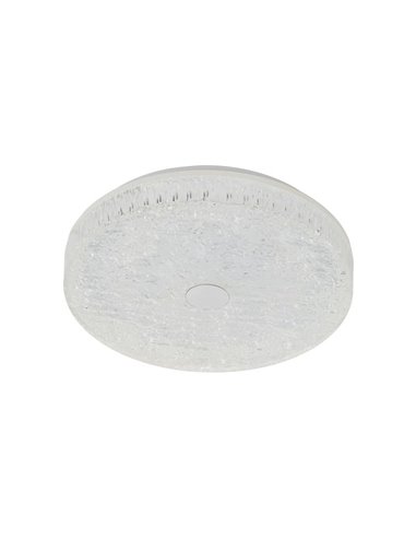 Luminária de teto LED redonda FROZEN, dimerizável, Ø39cm, 45W 5220lm, CTT 2700K-5000K, branca, com controle remoto.