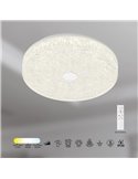 Plafón de techo LED regulable redondo FROZEN Ø39cm, 45W 5220Lm, CTT 2700K-5000K, blanco con mando