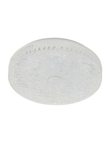 Plafón de techo LED regulable redondo FROZEN Ø48cm, 45W 5220Lm, CTT 2700K-5000K, blanco con mando