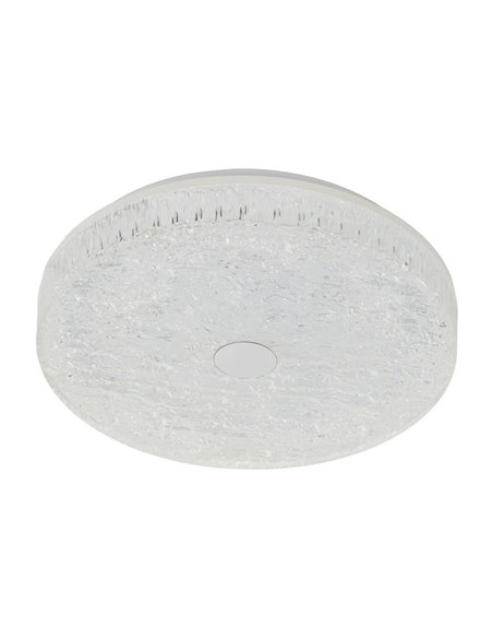Luminária de teto LED redonda FROZEN, dimerizável, Ø48cm, 45W 5220lm, CTT 2700K-5000K, branca, com controle remoto.
