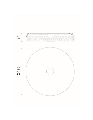 Plafonnier LED rond à intensité variable FROZEN Ø48cm, 45W 5220Lm, CTT 2700K-5000K, blanc avec télécommande