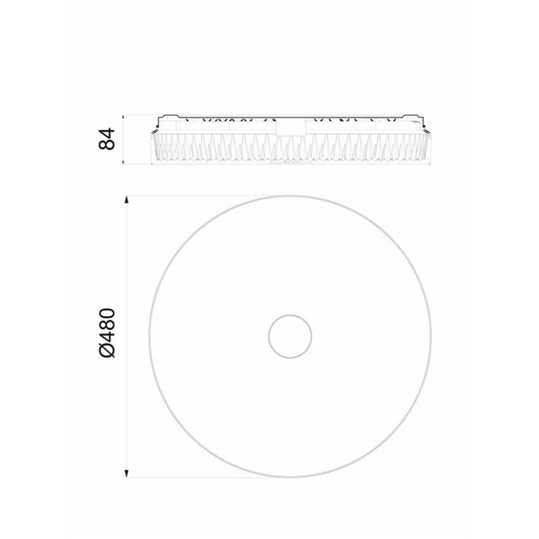 Luminária de teto LED redonda FROZEN, dimerizável, Ø48cm, 45W 5220lm, CTT 2700K-5000K, branca, com controle remoto.