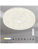 Luminária de teto LED redonda FROZEN, dimerizável, Ø48cm, 45W 5220lm, CTT 2700K-5000K, branca, com controle remoto.