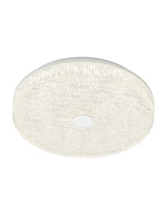 Luminária de teto LED redonda FROZEN, dimerizável, Ø48cm, 45W 5220lm, CTT 2700K-5000K, branca, com controle remoto.