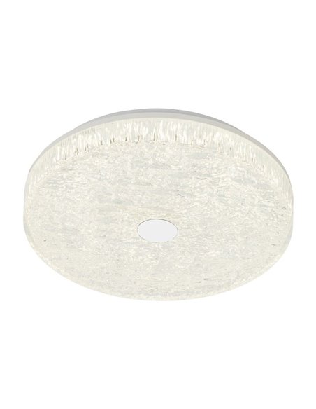 Luminária de teto LED redonda FROZEN, dimerizável, Ø48cm, 45W 5220lm, CTT 2700K-5000K, branca, com controle remoto.