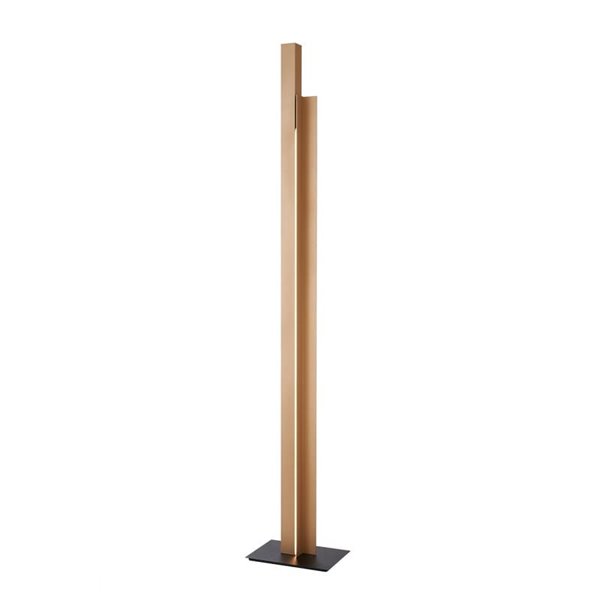 Luminária de chão LED moderna para sala de estar, modelo MANHATTAN, 200 cm, latão, dimerizável, 48 W, 5900 lúmens, 3000 K.