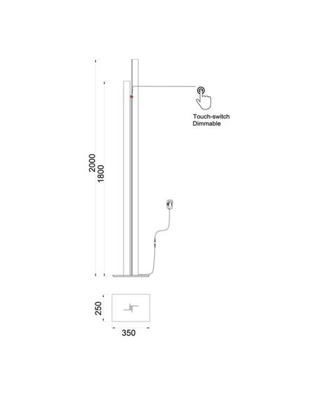 Luminária de sala de estar LED moderna MANHATTAN, 200 cm, ouro rosa, dimerizável, 48 W, 5900 lúmens, 3000 K