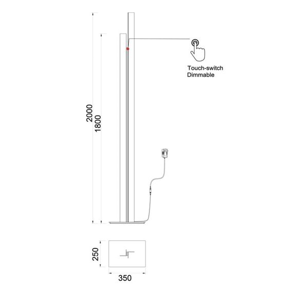 Lampe de salon LED moderne 200 cm MANHATTAN or rose, dimmable, 48 W, 5900 lm, 3000 K