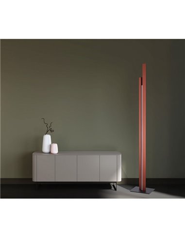 Luminária de sala de estar LED moderna MANHATTAN, 200 cm, ouro rosa, dimerizável, 48 W, 5900 lúmens, 3000 K