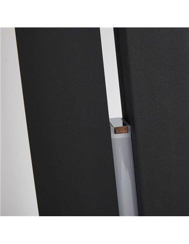 Lámpara de pie LED 2m altura MANHATTAN negro, moderno, regulable, 48W, 5900Lm, 3000K