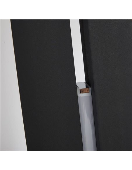 Lámpara de pie LED 2m altura MANHATTAN negro, moderno, regulable, 48W, 5900Lm, 3000K