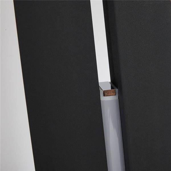 Lampadaire LED MANHATTAN, 2 m de haut, noir, design moderne, intensité variable, 48 W, 5 900 lm, 3 000 K