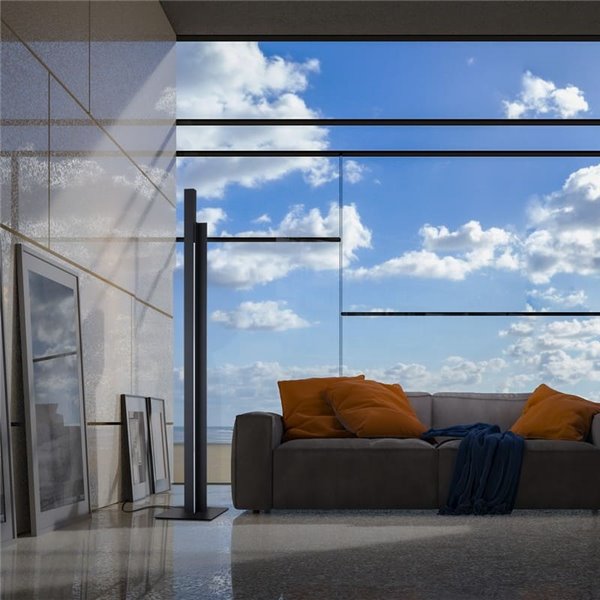 Lámpara de pie LED 2m altura MANHATTAN negro, moderno, regulable, 48W, 5900Lm, 3000K