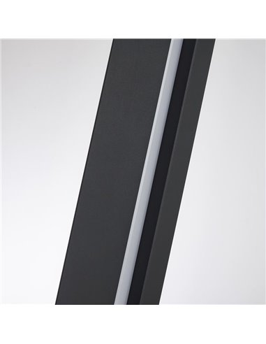 Lampadaire LED MANHATTAN, 2 m de haut, noir, design moderne, intensité variable, 48 W, 5 900 lm, 3 000 K