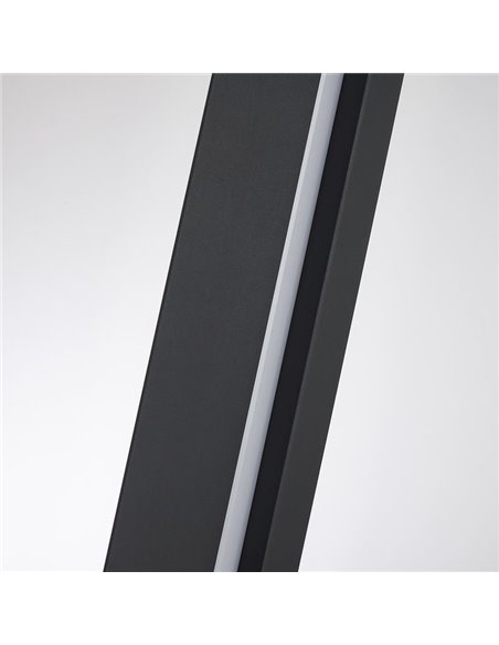 Lámpara de pie LED 2m altura MANHATTAN negro, moderno, regulable, 48W, 5900Lm, 3000K