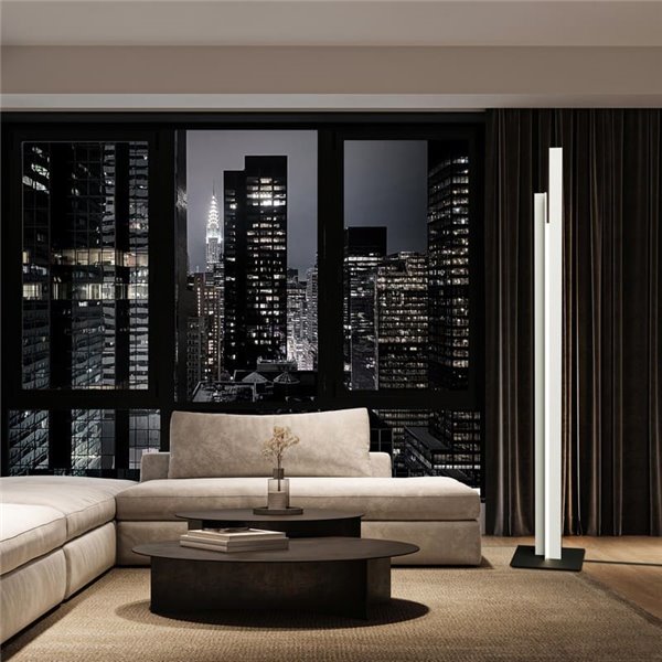 Lámpara de pie salón LED moderno 200cm MANHATTAN blanco, regulable, 48W, 5900Lm, 3000K