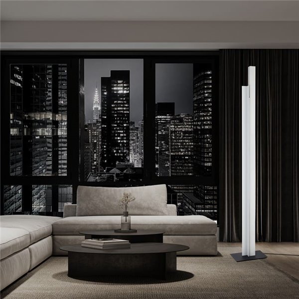 Lámpara de pie salón LED moderno 200cm MANHATTAN blanco, regulable, 48W, 5900Lm, 3000K
